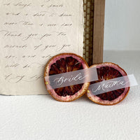 Grapefruit name tags
