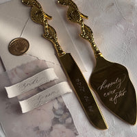 Gold Floral Cake Cutter Set
